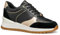 Geox D Desya A, Zapatillas Mujer, Black Lt Gold, 36 EU