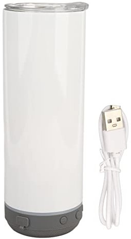 XHTLLO Vasos de sublimación 20 oz Vasos de altavoz Bluetooth desmontables rectos Taza de música aislada portátil Fondo gris