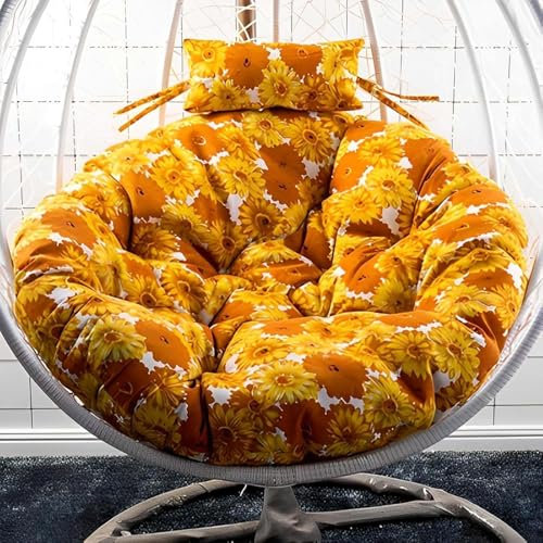 MAYFABD Papasan Round Chair Cushions Thicken Round Hanging Hammock Chair Cushion Washable Chair Cushions Only Outdoor Cushion Replacement for Hanging Egg Chair Swing,H,120cm