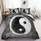 Bettwäsche Abbildung Der Yin-Yang-Anordnung Drucken, Grau Schwarz weich Mikrofaser Bettbezug Pflegeleicht Bettwäsche 155 × 220 cm 3-teiliges Set 1 Stück Bettbezug mit Reißverschluss und 2 Kissenbezug
