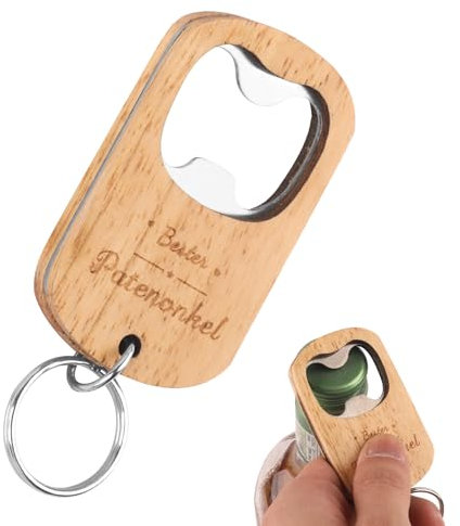 Décapsuleur en bois, décapsuleur avec gravure, cadeau parrain, décapsuleur personnalisé, porte-clés pour homme