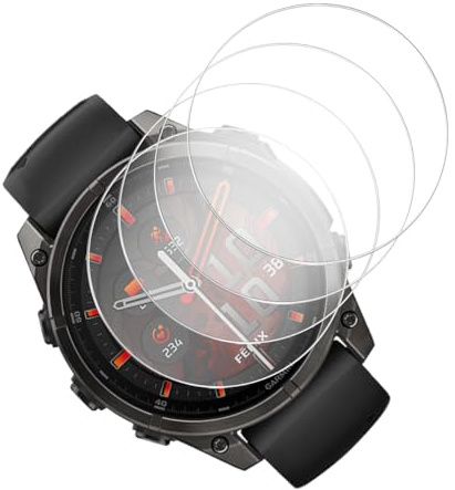 Rnnmeeko Schutzfolie für Garmin Fenix 8 47mm - 4 Stück 9H Härte Panzerglas, Kratzfeste Displayschutzfolie