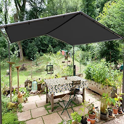 Toldo rectangular impermeable para exteriores, 1,4 x 4,5 m, protección UV, para jardín, terraza, camping, balcón, piscina, repelente al agua, toldo gris oscuro