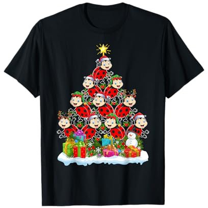 Ladybug Xmas Decoration Santa Ladybug Christmas Tree T-Shirt