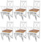 Iiaky Sillas de Comedor 6 Unidades Madera de Pino Blancas Sillas Nordicas Pack 6