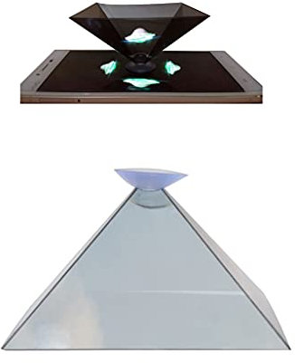 Support universel pour téléphone portable 3D hologramme pyramide Présentoir Projecteur 360 degrés Images de dessin animé Interaction