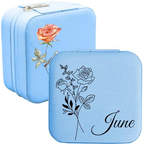 toyofmine Personalisierte Schmuckschatulle, Reise Schmuckkästchen Mädchen | Personalisierte Schmuckkästchen mit Namen, Geschenk für Damen, Freundin, Mama, Freundin, Geburtstag, Hochzeitstag