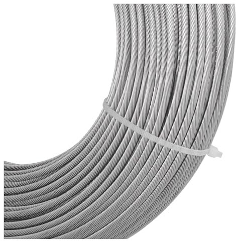 IXIETY Garden Wire 4mm Heavy Duty Aircraft Cable Wire, Wire Rope for Decking Railing,Stairs Railing(50M/164ft)