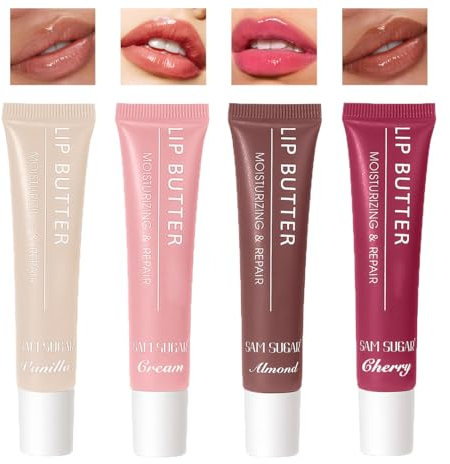 Sitovely 4 Farben Getönte Peptide Lippentönung, Tinted Peptide Lip Tint, Feuchtigkeitsspendender Jelly Lipgloss, Nude Farbe Finish Lip Glow Oil, Getönter Lippenbalsam Lippen Makeup für Frauen