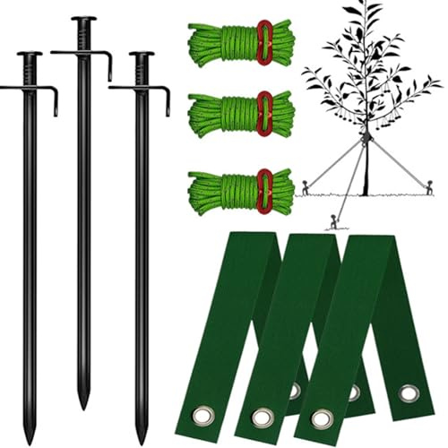 JIAMIAN Baumpfahl Set, Metallbaumstützpfosten, Robuster Baumpfosten, Winddichter Zeltpfosten, Geeignet Für Verankerungskits Für Junge Bäume, Diagonale Bäume, Zelte Im Freien