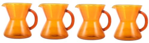 ABOOFAN 4 Stück Tasse aus Teeglas stapelbare Kaffeebecher Zinn Kaffeetasse Flasche kaffeekanne kaffeekännchen coffee pot coffee kettle aus Glas tragbares Milchkännchen Yellow
