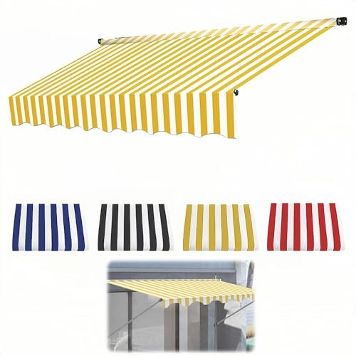 Markisenersatzstoff Sonnenschutz Klemmmarkise Höhenverstellbar Markise Stoff, Langlebiger Markisenstoff, Oxford-Stoff für den Außenbereich, Gartenmarkise, Ersatzstoff, Sonnenschutz, Unterstand(F,2m)