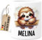 Tassenliebling® Faultier Tasse personalisiert – Kindertasse mit Namen – Tiere Geschenke – Tasse mit Namen Kind – Personalisierte Geschenke Kinder – Kinderbecher aus Keramik 330ml