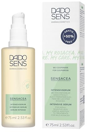 DADO SENS SENSACEA INTENSIVSERUM Sondergröße (75ml) - milde Pflege für hypersensible Haut mit Neigung zu Couperose bis hin zu ersten Anzeichen auf Rosacea & leichten bis mittleren Rötungen, Vegan