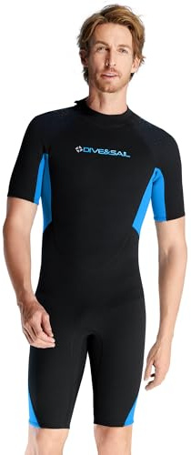 Kurze Neoprenanzug Damen Herren Kurzarm 3mm Neopren Shorty wärmender Neoprenanzug Rückenreißverschluss für Taucheranzüge, Schnorcheln, Surfen, Kanufahren