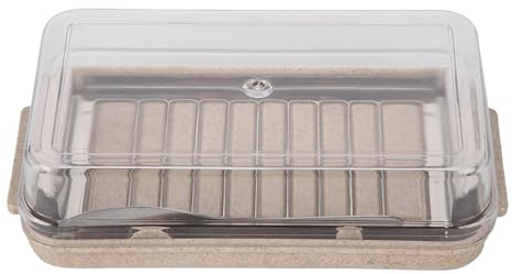 Stainless steel butter cutter and cheese storage box. Clear cover included. Easy to use butter slicer Container. Stainless Steel Butter Cutter