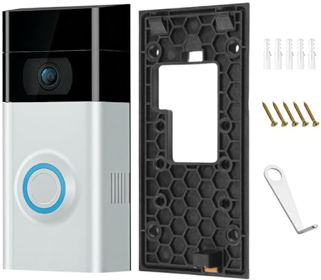 Yuio No-Drill Doorbell Mount for Ring Video Doorbell (2024 Release), Adhesive Doorbell Door Bracket with Strong Sticky Pad for Ring Battery Doorbells for Houses Apartments Office