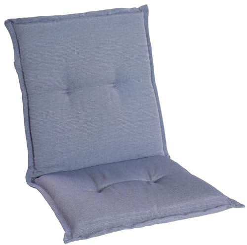 Homeoutfit24 Gartenstuhlauflagen Niedriglehner, 1er Set, Hellgrau | Komfort-Polster 6, 5 cm, Oeko-TEX Zertifiziert, pflegeleicht, Made in EU