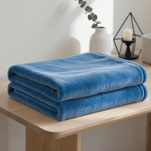 YXRS Fleecedecke 110 x 120 cm Weich/Warm/Leicht Wohndecke Kuscheldecke Geeignet für Alle Jahreszeiten für Sofa Schlafzimmer, Blau