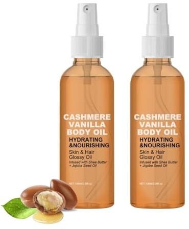 Vanilla Cashmere Body Oil mit Sheabutter & Jojobaöl - Sanfte Körperöl Pflege für Zarte und Geschmeidige Haut, Nicht Fettende Formel für Tägliche Verwöhnpflege, Für Alle Hauttypen (2)