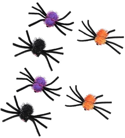 Oytrui 6pcs Spider Hair Clips, Funny 3D Hairpins for Party Cosplay, with Premium Iron Wire and Wool Ball for Festival Halloween Decoration