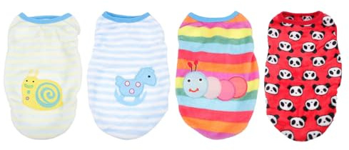 Halloween Feier Weiche Flanell Haustierweste für Kleine Hunde 4 Stück | Warmes Hundezubehör, Liebevoller Stil, für Alltag und Kostüme, Geeignet für Hunde und Haustiere