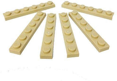 Lego Parts: Plate 1 x 6 (Pack of 6 - Tan) by Parts/Elements - Plates