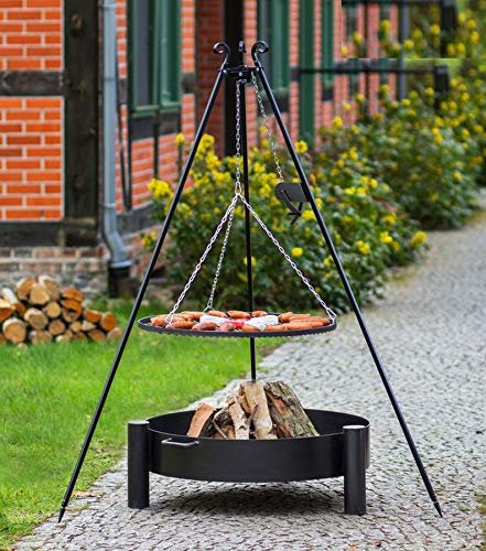 Set - Schwenkgrill 1,80m mit Kurbel incl. Ø50cm Grillrost und Ø60cm Feuerschale 320