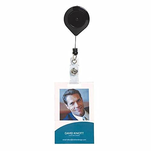 Rexel Porte-carte d'identité rétractable avec sangle, Noir, taille unique