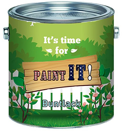 Paint IT! Buntlack hochwertiger Kunstharzlack für Holz und Metall - Deck-Farbe Deck-Lack Lackfarbe Wetter- und Vergilbungsbeständig