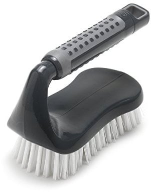 Addis ComfiGrip Floor Scrub Brush with Iron Handle, Metallic Graphite, 7 x 16 x 11 cm, 517700
