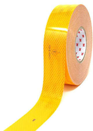 Scotchlite 3M 983 Film réfléchissant pour marquage de contour Largeur 50 mm bande ruban adhesive pour véhicules camion remorque (1 m, Jaune 71)