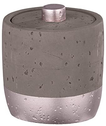WENKO Universaldose Mauve - Kosmetikdose, Wattedose, Beton, 10 x 10 x 10 cm, Grau, 23593100