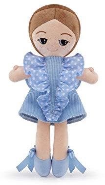 Trudi 64457 - Stoffpuppe mit hellblauem Kleid mit Volant cm 14X26X6