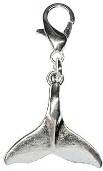 Miniblings Walflosse Charm Pull Wal Walfisch Flosse Fisch Meer Delphin - Handmade Modeschmuck I Kettenanhänger versilbert - Bettelanhänger Bettelarmband - Anhänger für Armband