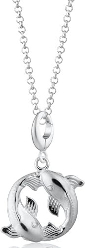 Lily Charmed - Sterling Silver Koi Fish Pisces Zodiac Necklace