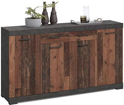 möbelando Kommode Beistellschrank Anrichte Standschrank Sideboard Schrank Birkenhead IV Matera/Old Style dunkel