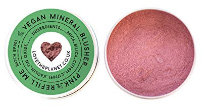 Love the Planet Vegan Mineral Blusher Shade Pink in Refillable Tin