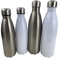 Stainless Steel Metal Water Bottle Flask Vacuum Insulated 350 500 750ml Sublimation Print Sports Flask Great for Work, Gym, Travel (Silver 350ml, 1)