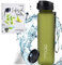 720°DGREE Bundle: Trinkflasche uberBottle + Rezeptbuch mit erfrischenden Sommerrezepten - 650ml - softTouch +Sieb - Leckere Getränke für Schule, Kinder, Sport, Fitness, Gym, Wandern