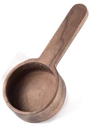 Coffee Spoons, Wooden Tablespoon Scoop, Wooden Coffee Ground Spoon, Measuring for Ground Beans or tea, Soup Cooking Mixing Stirrer Kitchen Tools Utensils, 1 Wooden Tea Scoop (Walnut Wooden 3.86 in)