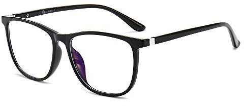 SUNGAIT Federscharnier Blaulichtfilterbrille Anti Blue Ray Digital Screen Glasses SGT902 (Schwarzer Rahmen (Glänzendes Finish))