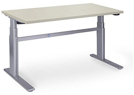Dila GmbH Ergonomischer Schreibtisch 200 x 80 cm Ahorn, elektrisch höhenverstellbar von 63-128 cm, Bürotisch Workstation Arbeitstisch Bürotisch Büromöbel Home-Office