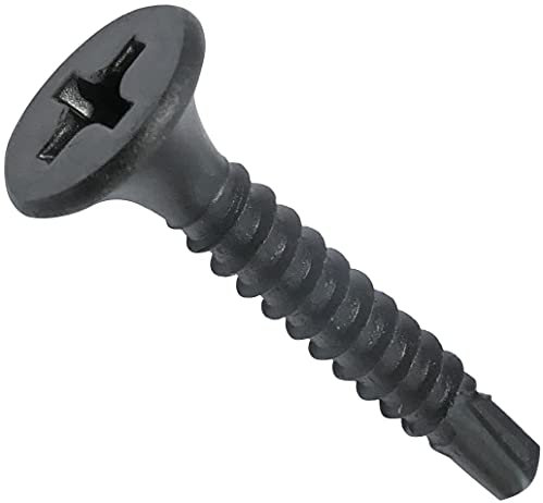 AERZETIX - C48411 - Lot de 100 Vis autoperceuses/autoforeuses pour plaques de plâtre Ø3.5x25mm - tête fraisée/trompette - empreinte cruciforme - DIN 18182 - en acier noirci