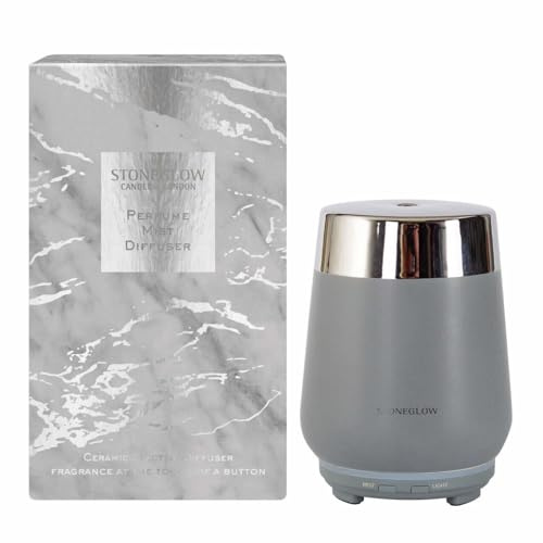 Stoneglow Luna Collection Parfüm-Diffusor aus Keramik, Grau und Silber