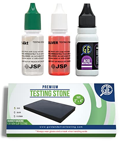 Oro/Argento Test Acido Tester Kit 10k 14k .999 .925 Sterling Test Pietra Rilevare Metalli Preziosi Oro