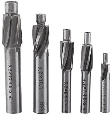 Fraise En Bout, 5pcs Fraise à lamer, Fraise en Bout Fraise, Fraise a lamer m 8 avec pilote, fraise embout outil de foret, fraiser en bout fraise à fente outil de forets M3-M8 4 flûtes HSS-AL