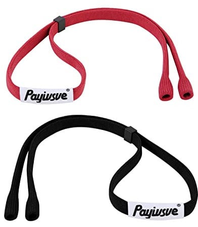 Payivsve Cinturini per Occhiali da Sole, Cordoncino Regolabile per Occhiali, 2 pezzi Cinturino per Occhiali Sportivi e da Sole, Ideale per Uomo, Donna, Bambino(rosso + nero)