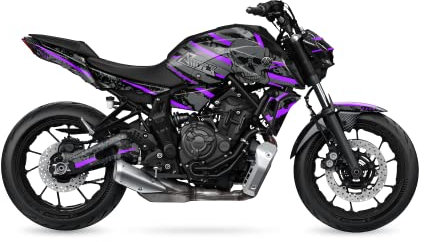 ARider Dekor (Aufkleber) für Yamaha MT 07 2021-2022 | Skull Edition (Violett)