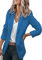 EFOFEI Femme Tailo Veste en Tricot Blazer Veste De Bureau Légère Veste Formelle à Un Seul Bouton Bleu M